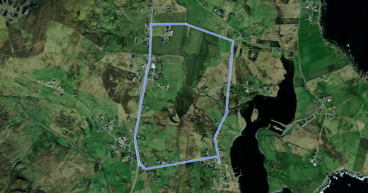 Маршрут Cunningsburgh Circular на спутниковом снимке