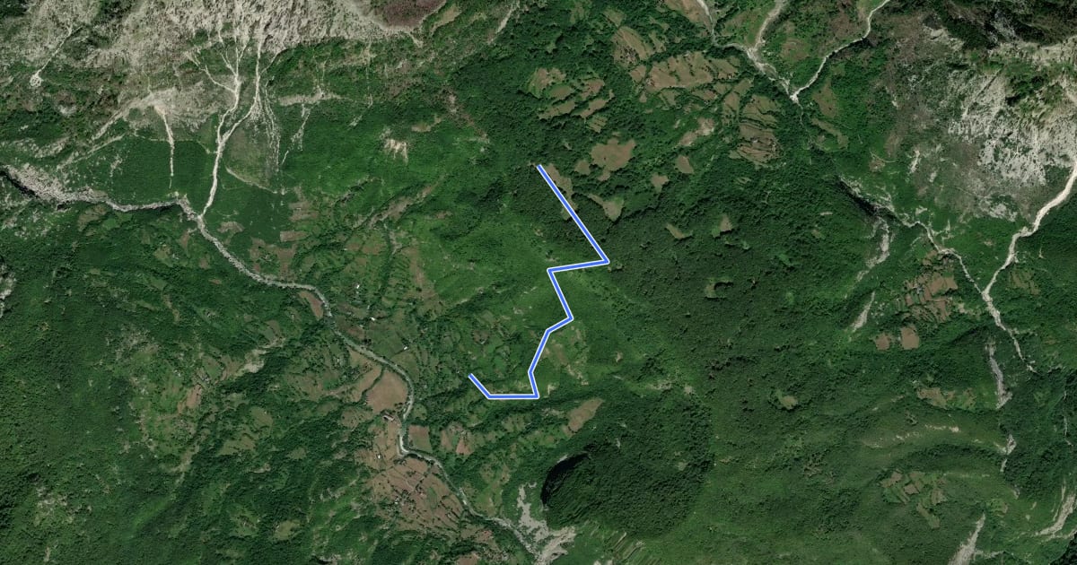 Маршрут Curraj i Eperm water spring - Querec Mulaj на спутниковом снимке