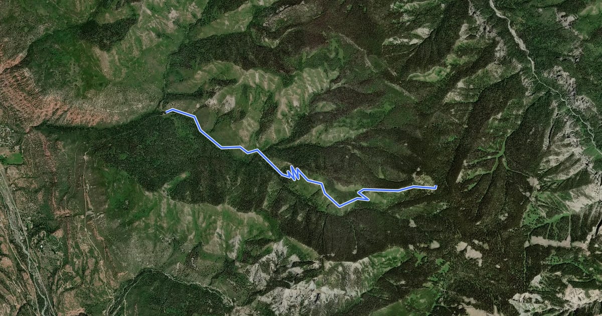 Маршрут Cutler Creek Trail на спутниковом снимке
