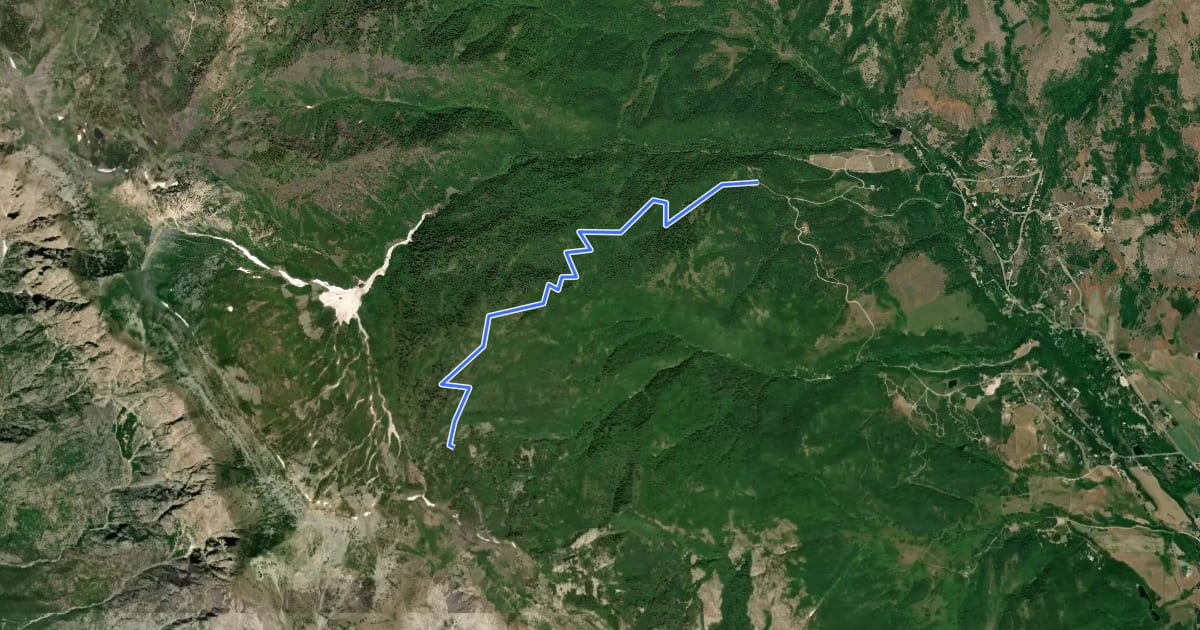 Маршрут Cutler Ridge Trail на спутниковом снимке