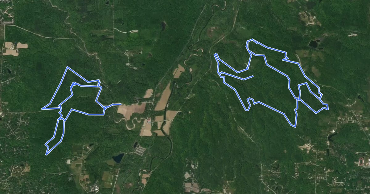 Маршрут Cuyahoga Valley Trails - NPS на спутниковом снимке