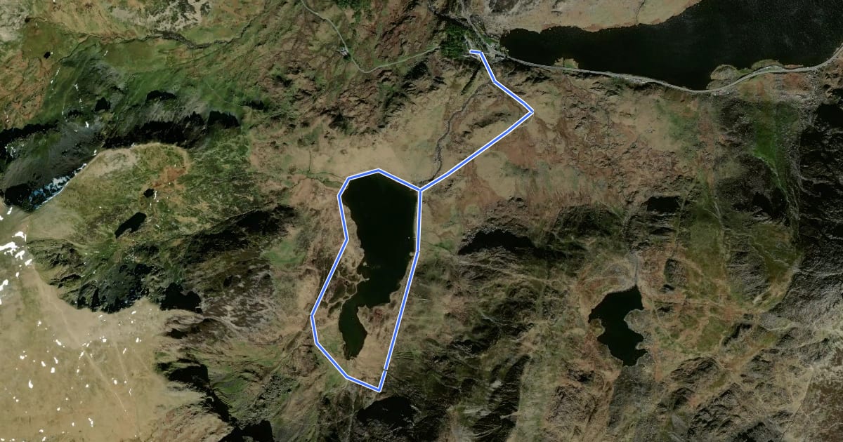 Маршрут Cwm Idwal Walk, Carneddau на спутниковом снимке