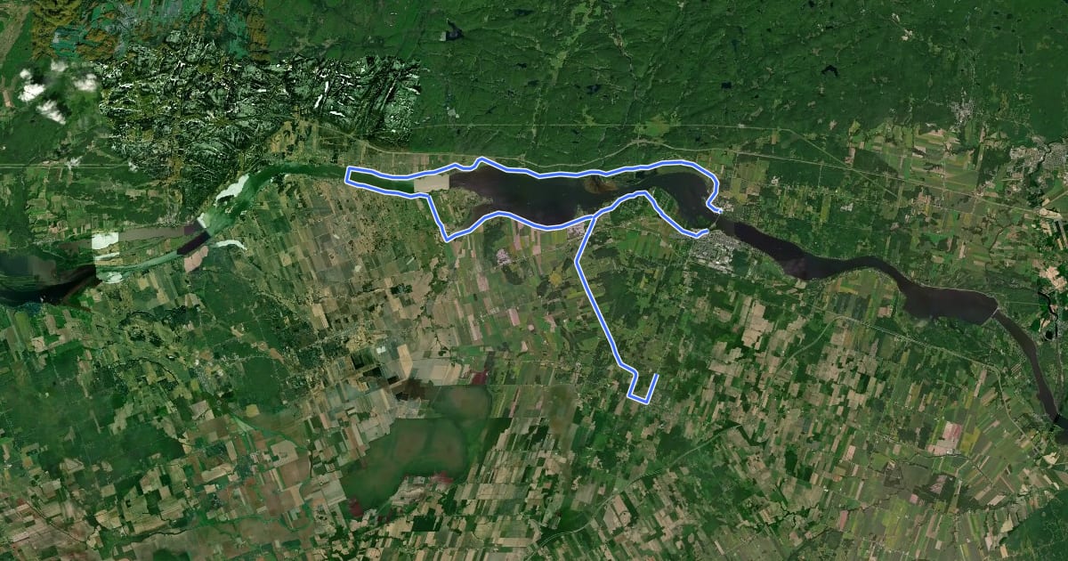 Маршрут Cycl-O-Route Centrale на спутниковом снимке