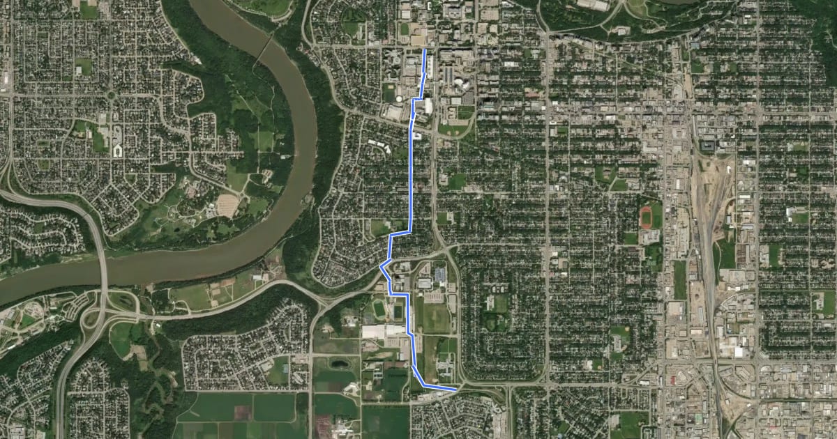 Маршрут Cycle: 115St Multiuse pathway and Shared lane bike Route на спутниковом снимке