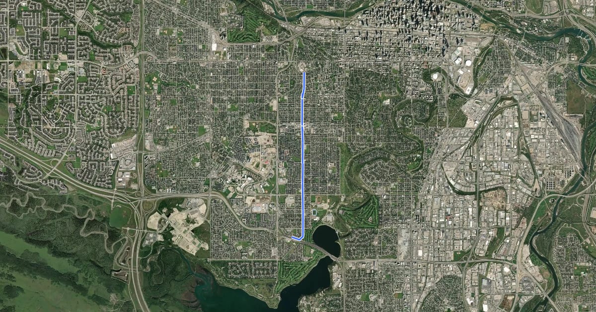Маршрут Cycle: 20St SW Bike Lane на спутниковом снимке