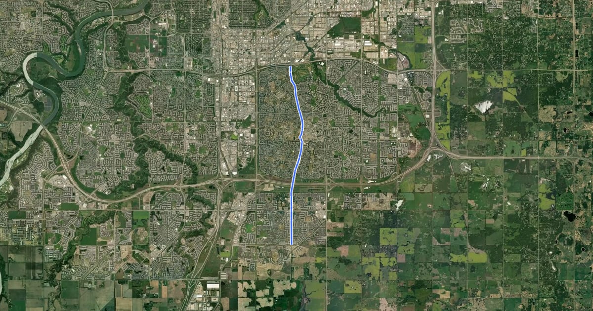 Маршрут Cycle: 66St Multiuse Pathway Cycle Route на спутниковом снимке