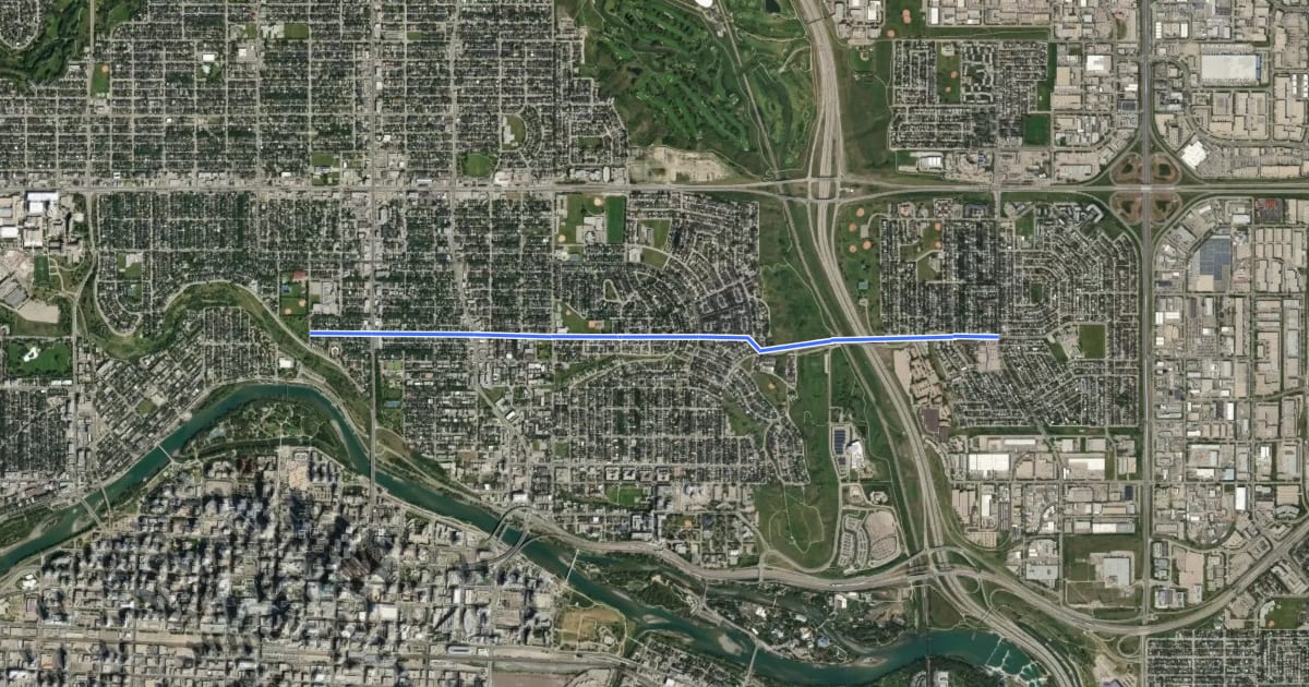 Маршрут Cycle: 8 Ave NE на спутниковом снимке