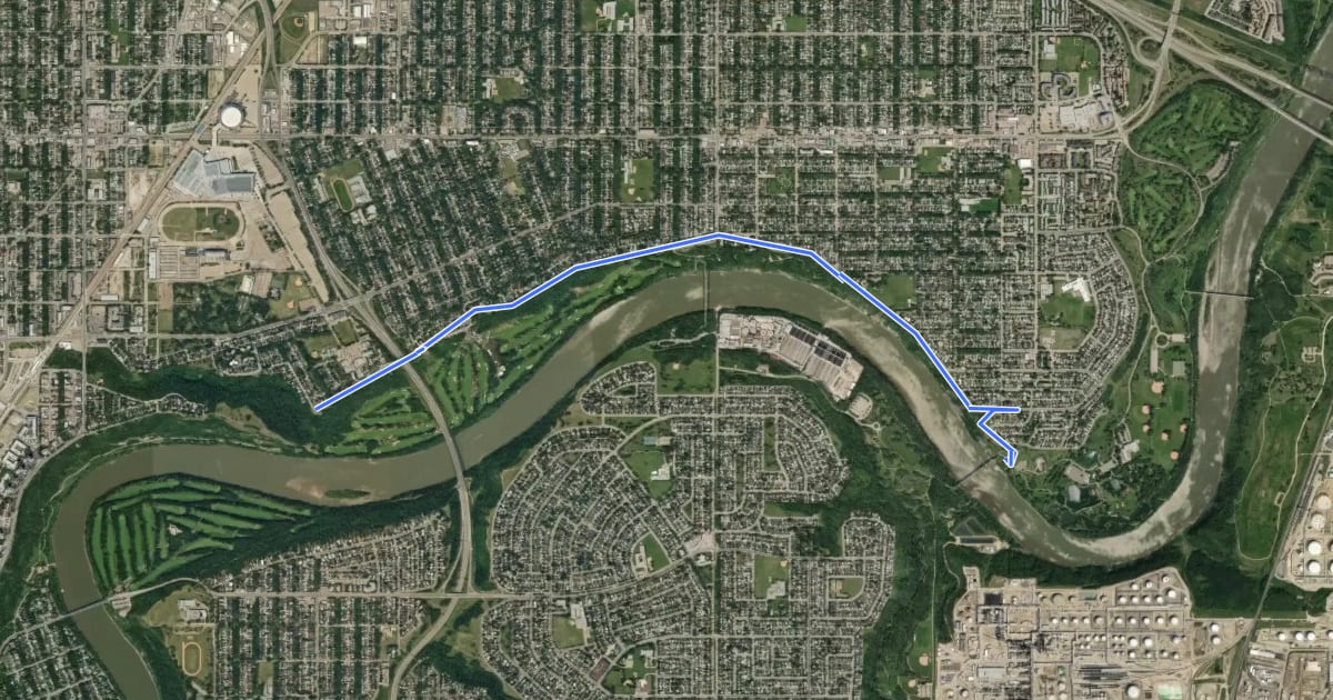 Маршрут Cycle: Ada Blvd Multiuse Tr and Shared Lane Cycle Route на спутниковом снимке