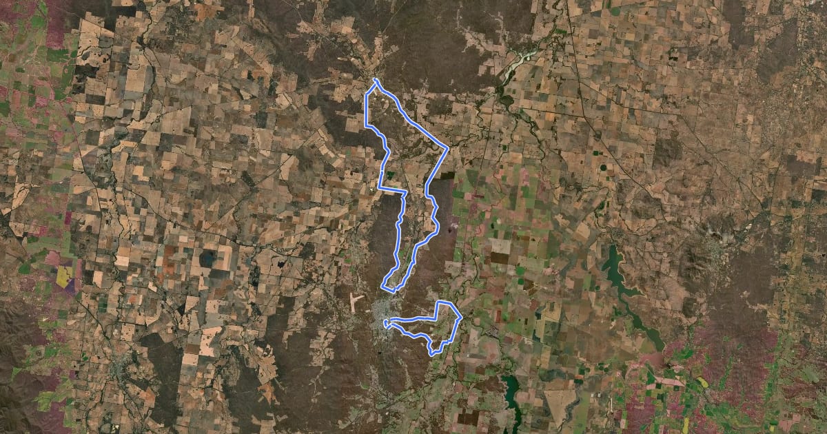 Маршрут Cycle Central Goldfields на спутниковом снимке