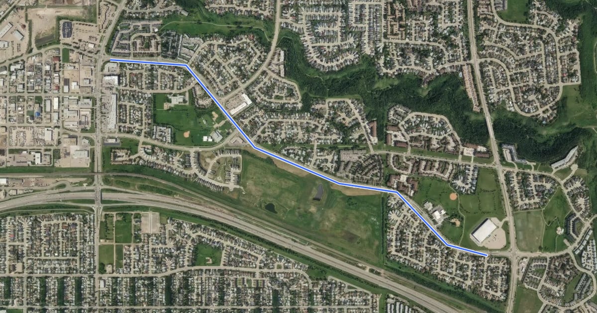Маршрут Cycle: Hermitage Protected bike Lanes на спутниковом снимке