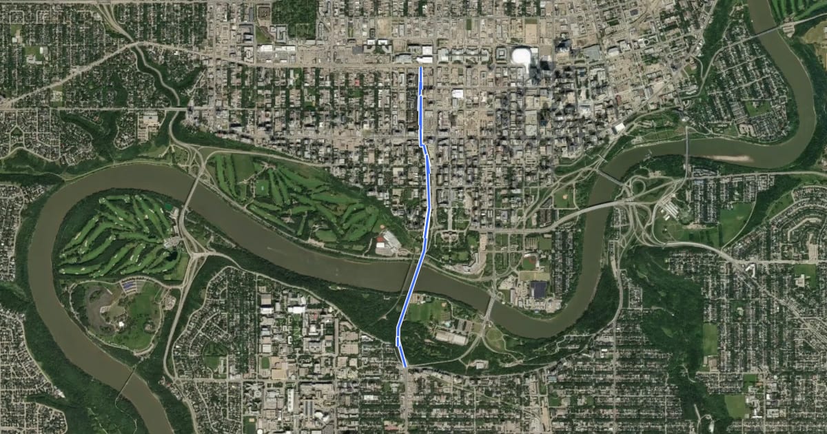Маршрут Cycle: High Level Bridge and Greenway на спутниковом снимке
