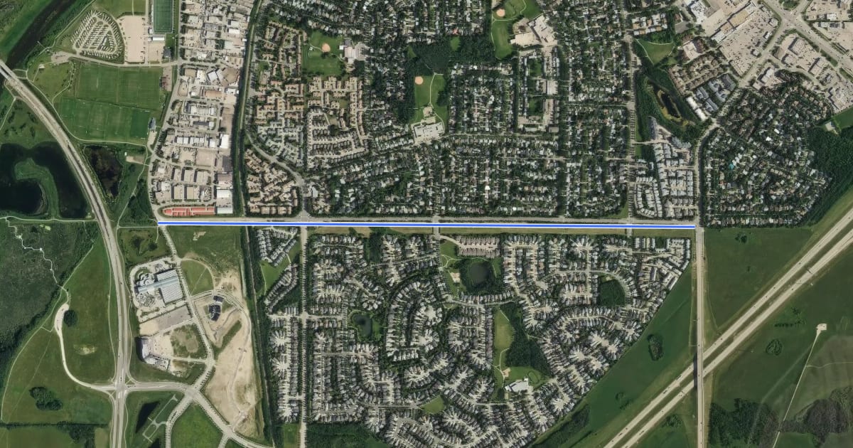 Маршрут Cycle: Levasseur Multiuse Pathway Cycle Route на спутниковом снимке