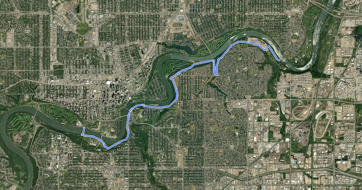 Маршрут Cycle: NSR Valley Cent South Bank Multiuse Pathway Cycle Route на спутниковом снимке