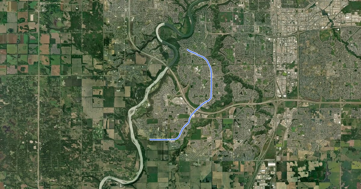 Маршрут Cycle: Rabbit Hill Road Multiuse Pathway Cycle Route на спутниковом снимке