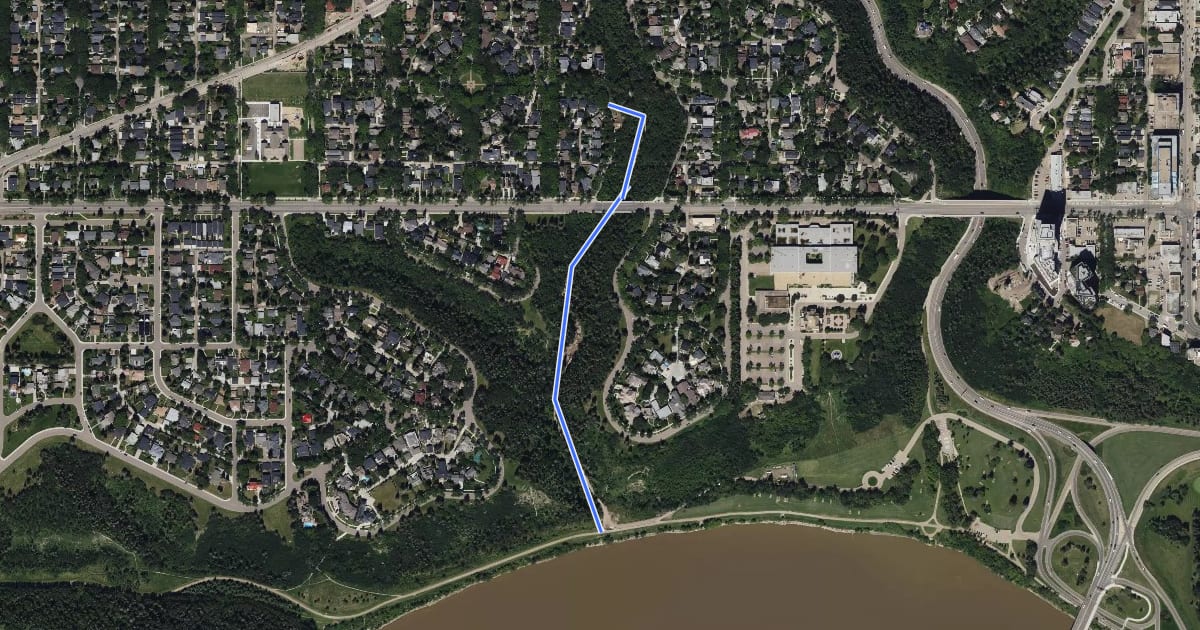 Маршрут Cycle: Ramsay Ravine multiuse pathway route на спутниковом снимке