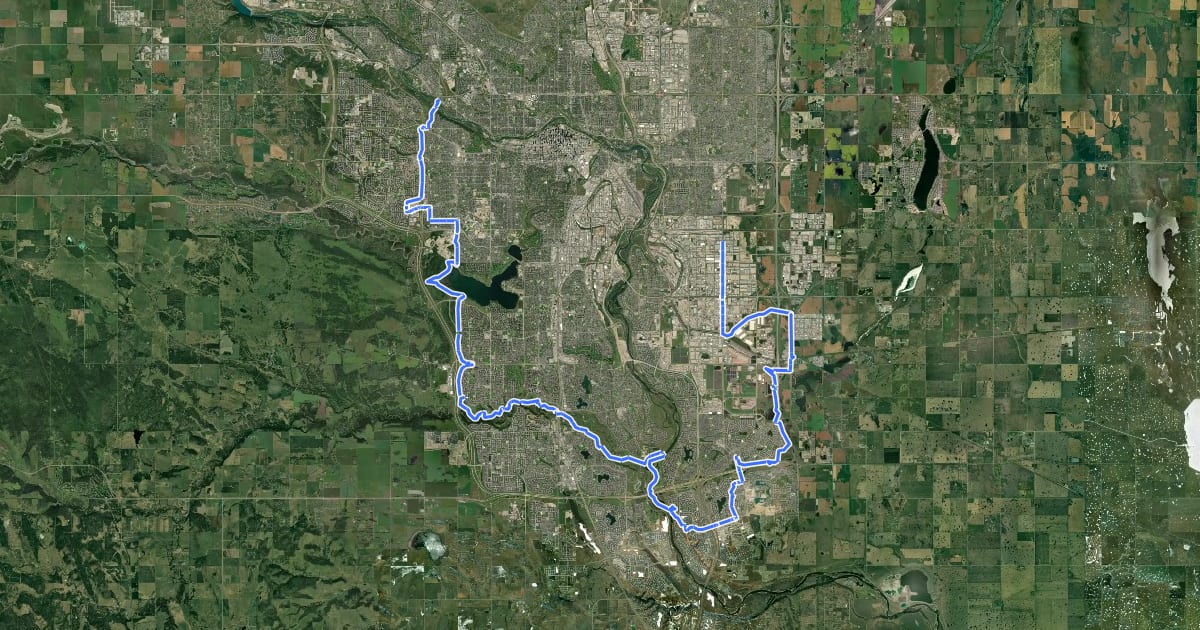 Маршрут Cycle: Rotary/Mattamy Greenway (south) на спутниковом снимке