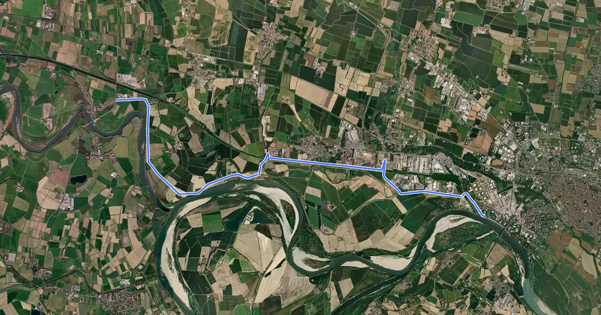 Маршрут Cycle Route Crotta d'Adda - Cremona на спутниковом снимке