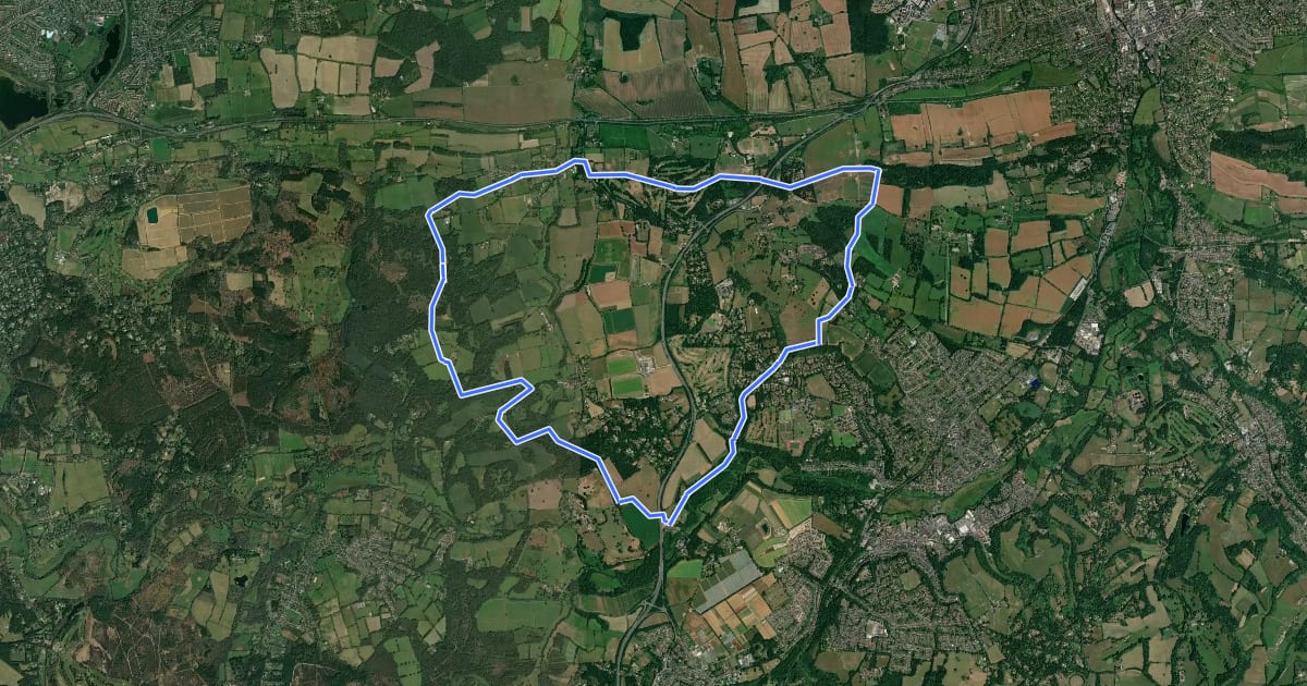 Маршрут Cycle Surrey Hills - Puttenham Loop на спутниковом снимке