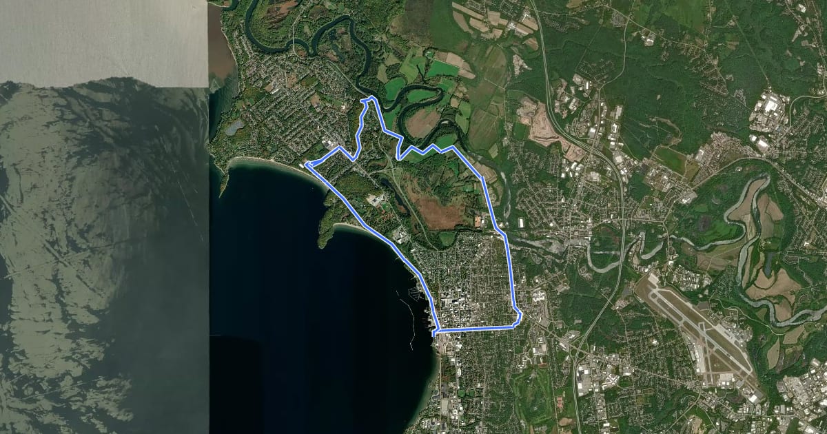 Маршрут Cycle the City and Intervale на спутниковом снимке
