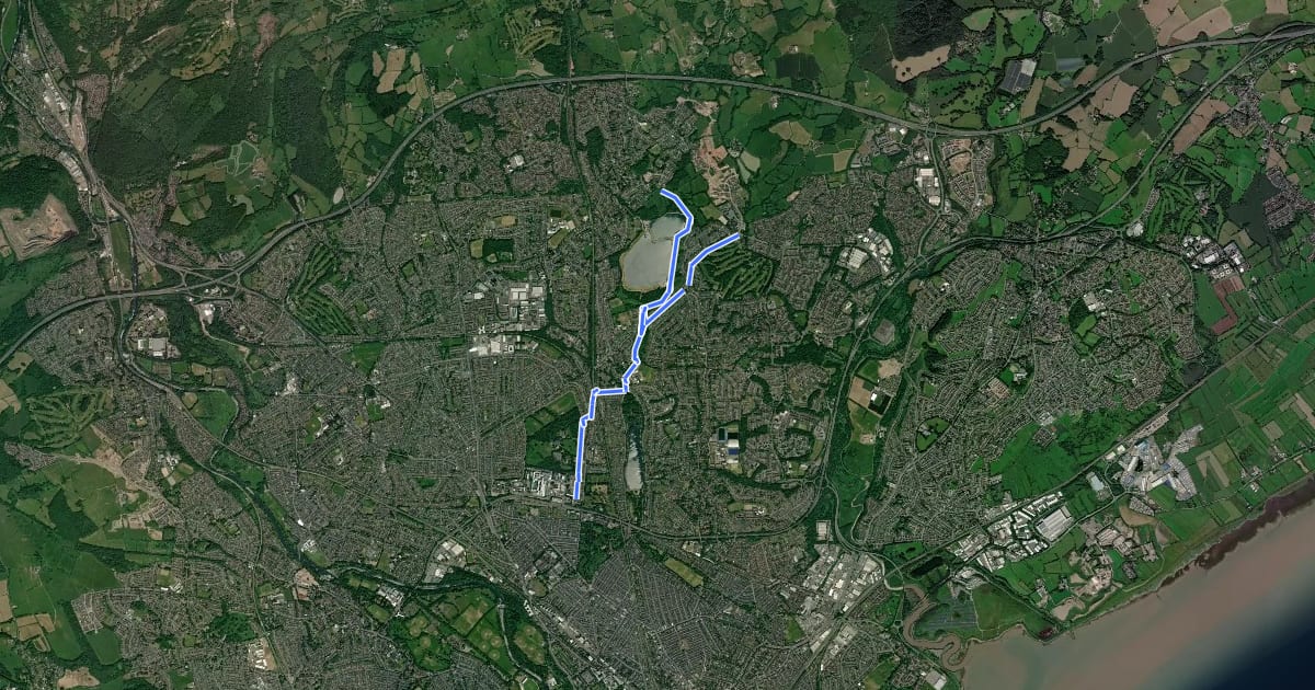 Маршрут Cycleway 1 (Proposed) на спутниковом снимке