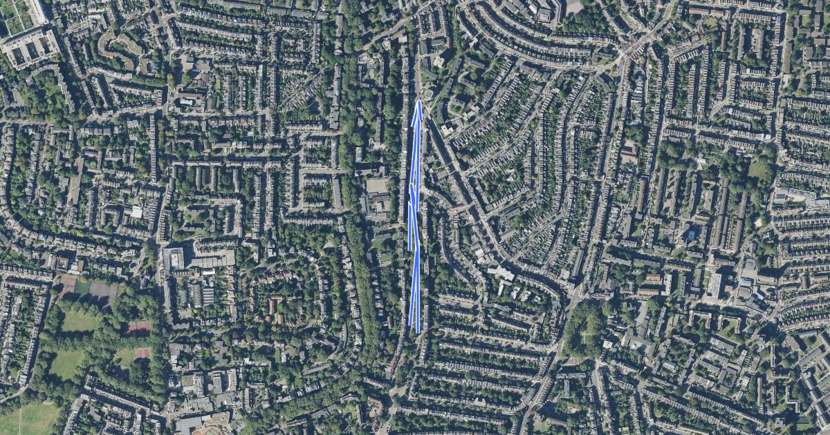 Маршрут Cycleway 20 на спутниковом снимке