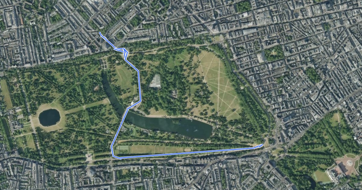 Маршрут Cycleway 3 на спутниковом снимке