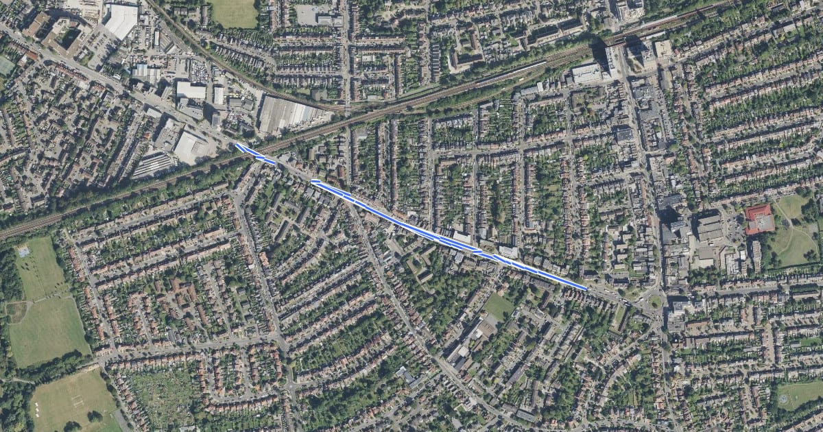 Маршрут Cycleway 32 на спутниковом снимке