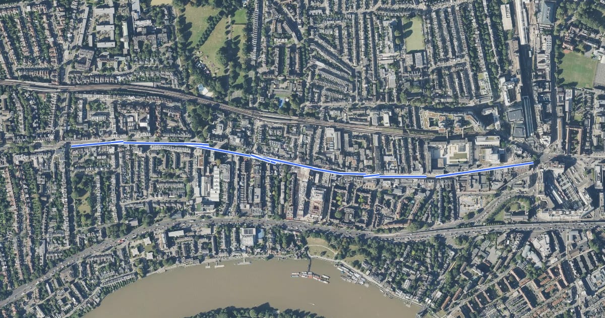 Маршрут Cycleway 9 на спутниковом снимке