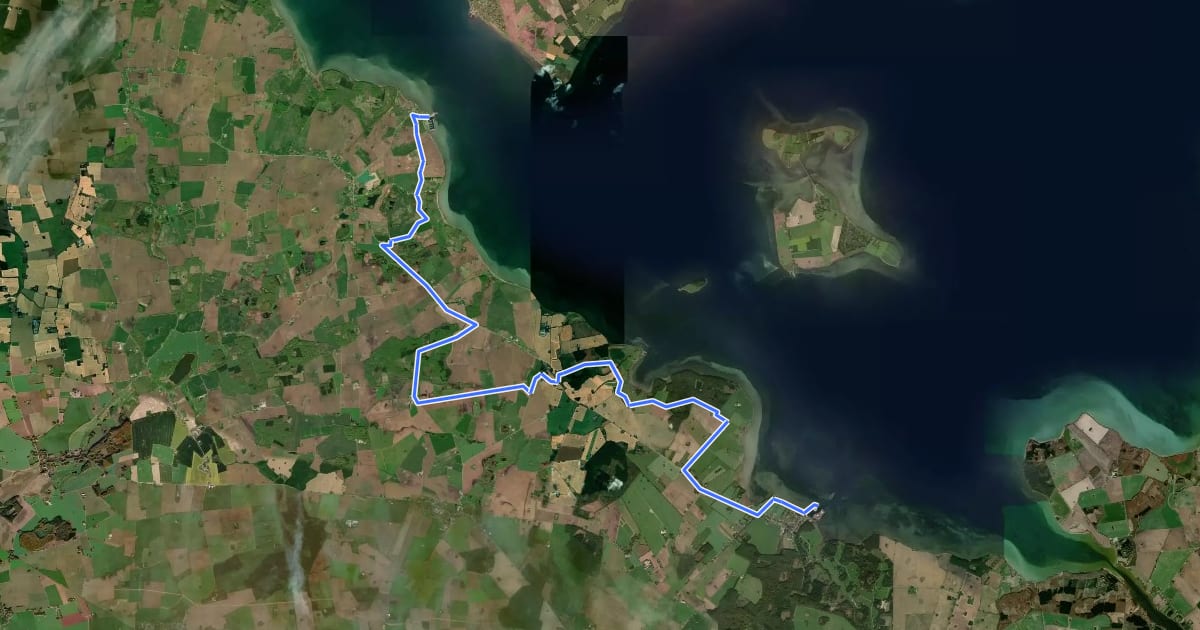 Маршрут Cykeløerne на спутниковом снимке