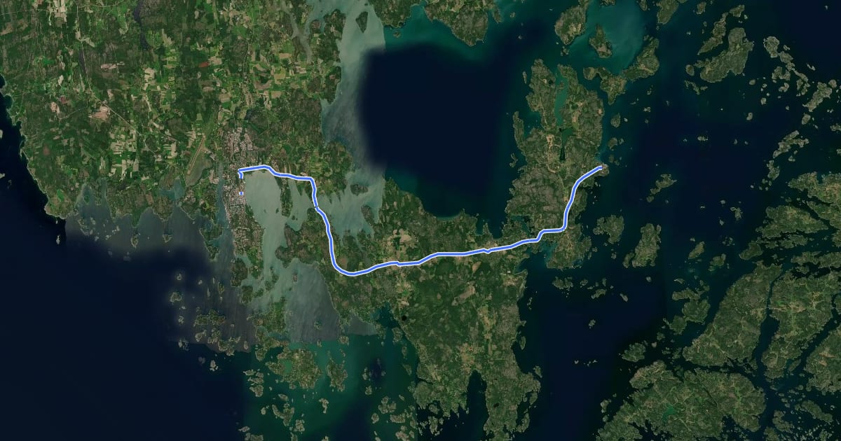 Маршрут Cykelled Långnäs - Mariehamn на спутниковом снимке