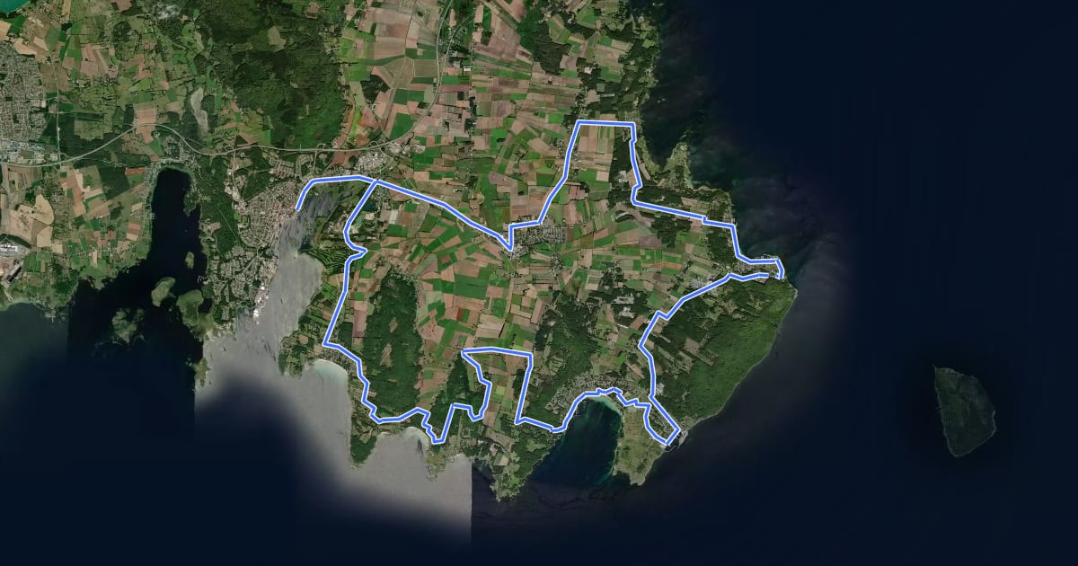 Маршрут Cykelled Listerlandet на спутниковом снимке