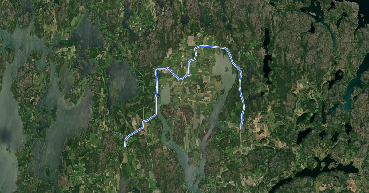Маршрут Cykelled Pålsböle - Saltvik на спутниковом снимке