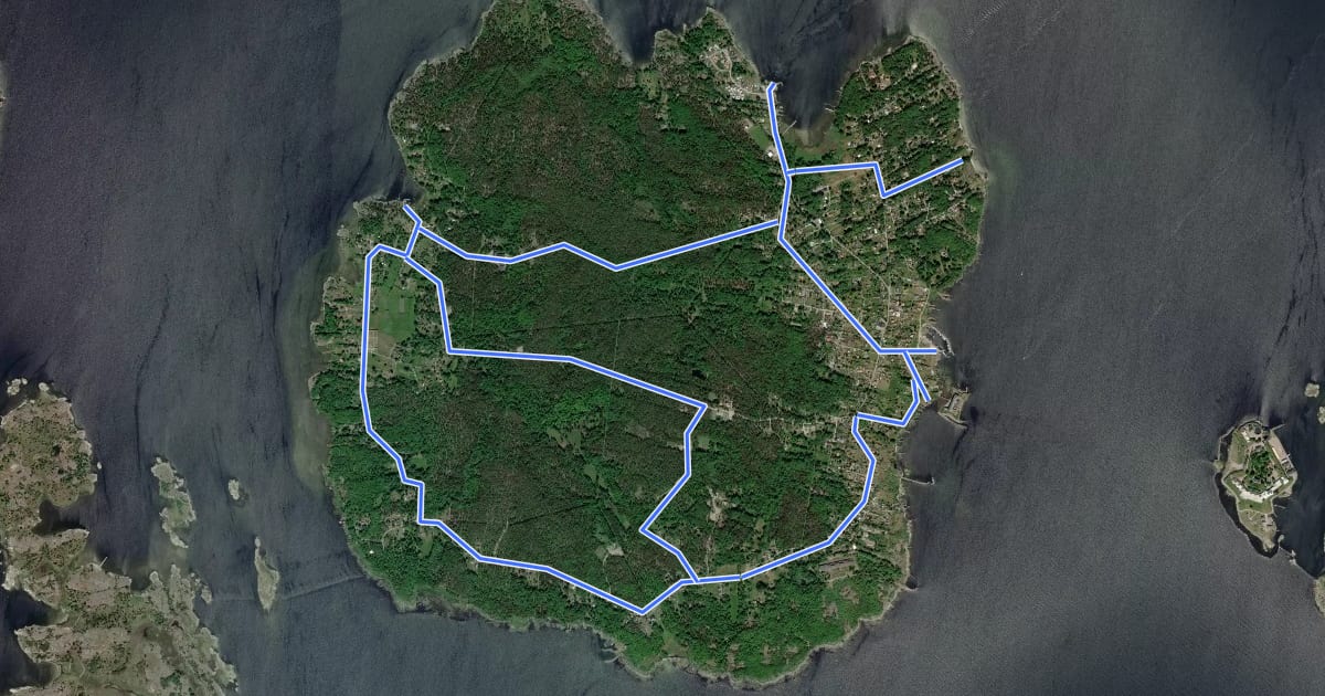 Маршрут Cykelrunda Aspö на спутниковом снимке