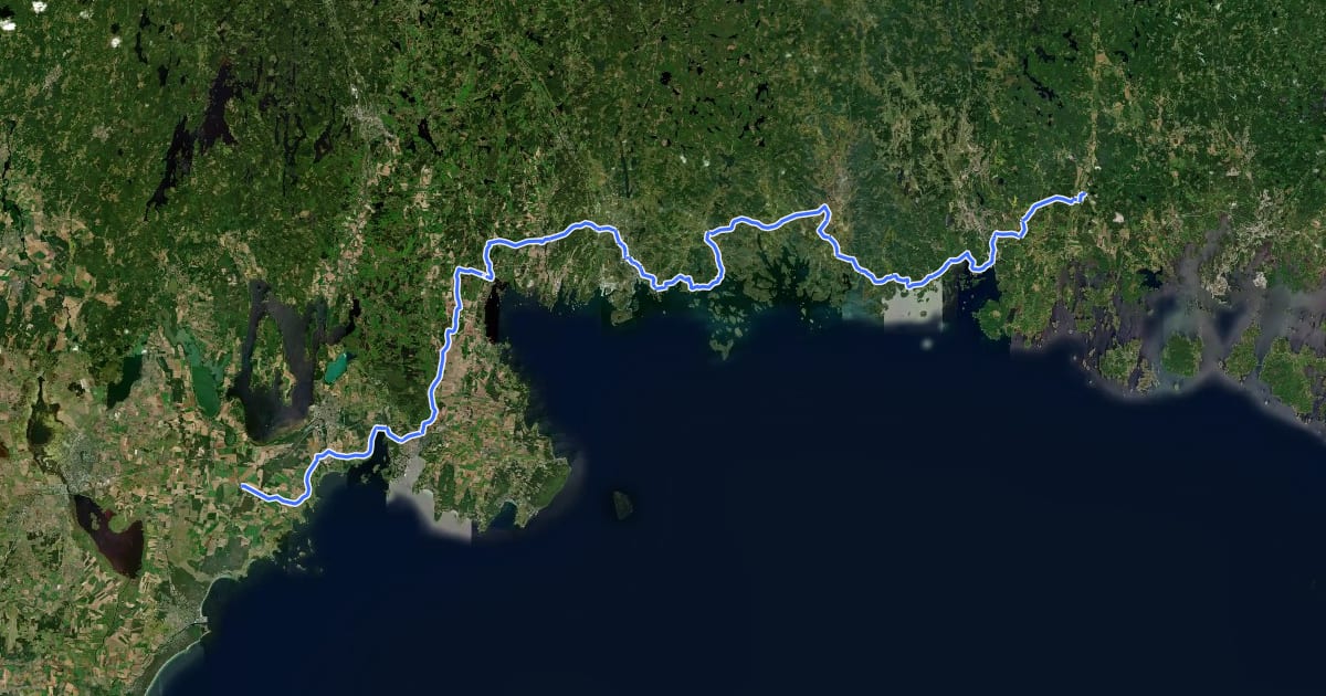Маршрут Cykelspåret (2) на спутниковом снимке