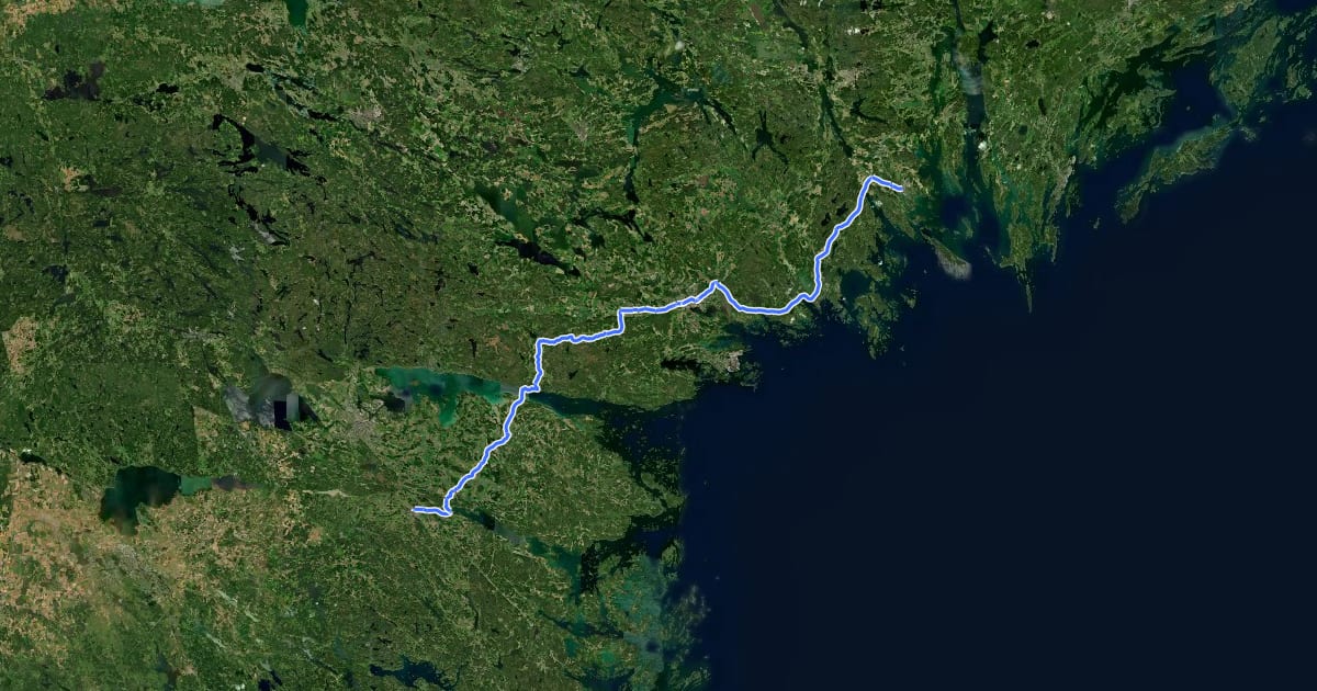 Маршрут Cykelspåret (7) на спутниковом снимке