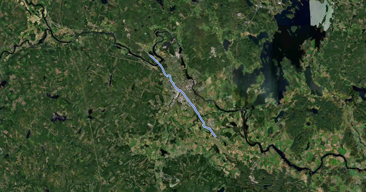 Маршрут Cykelstråk i Borlänge на спутниковом снимке