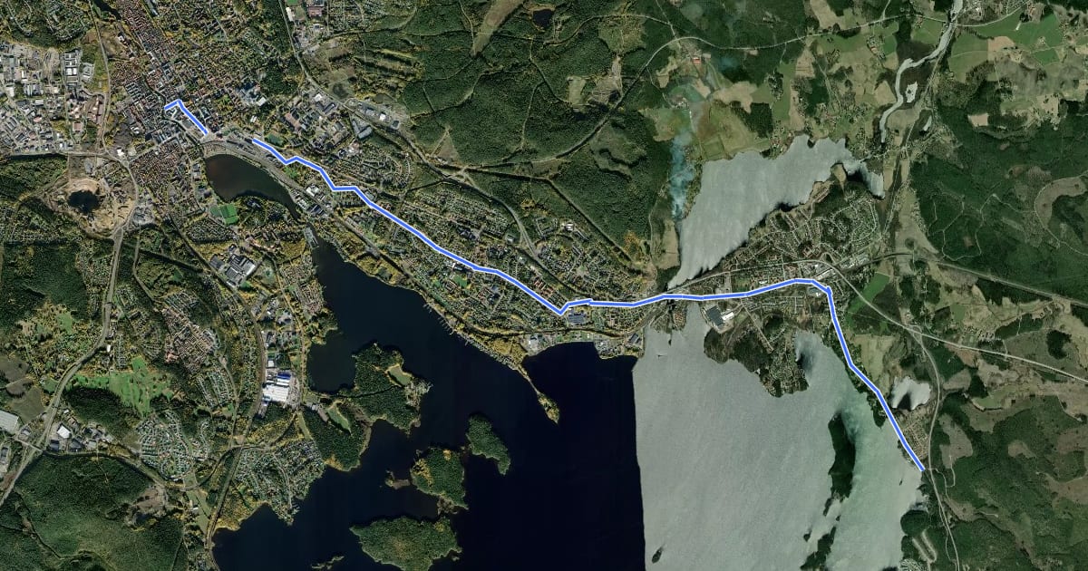 Маршрут Cykelstråk i Falun на спутниковом снимке
