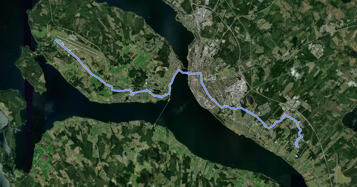 Маршрут cykelvägar Östersund на спутниковом снимке