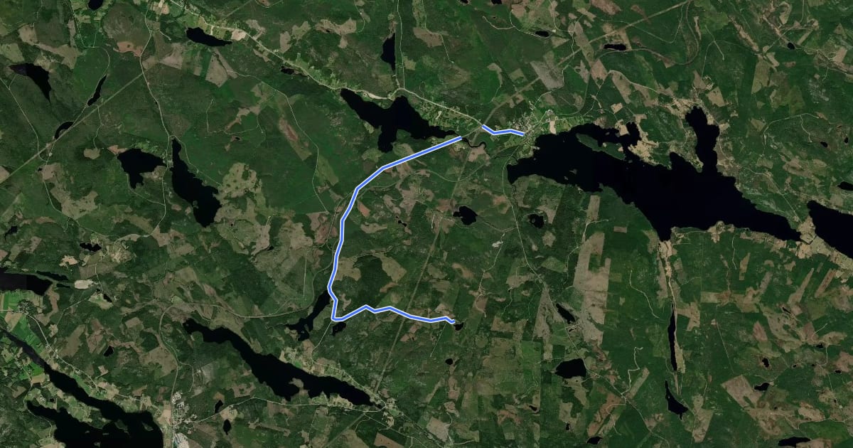 Маршрут Cykla till Långvattnets fäbod на спутниковом снимке