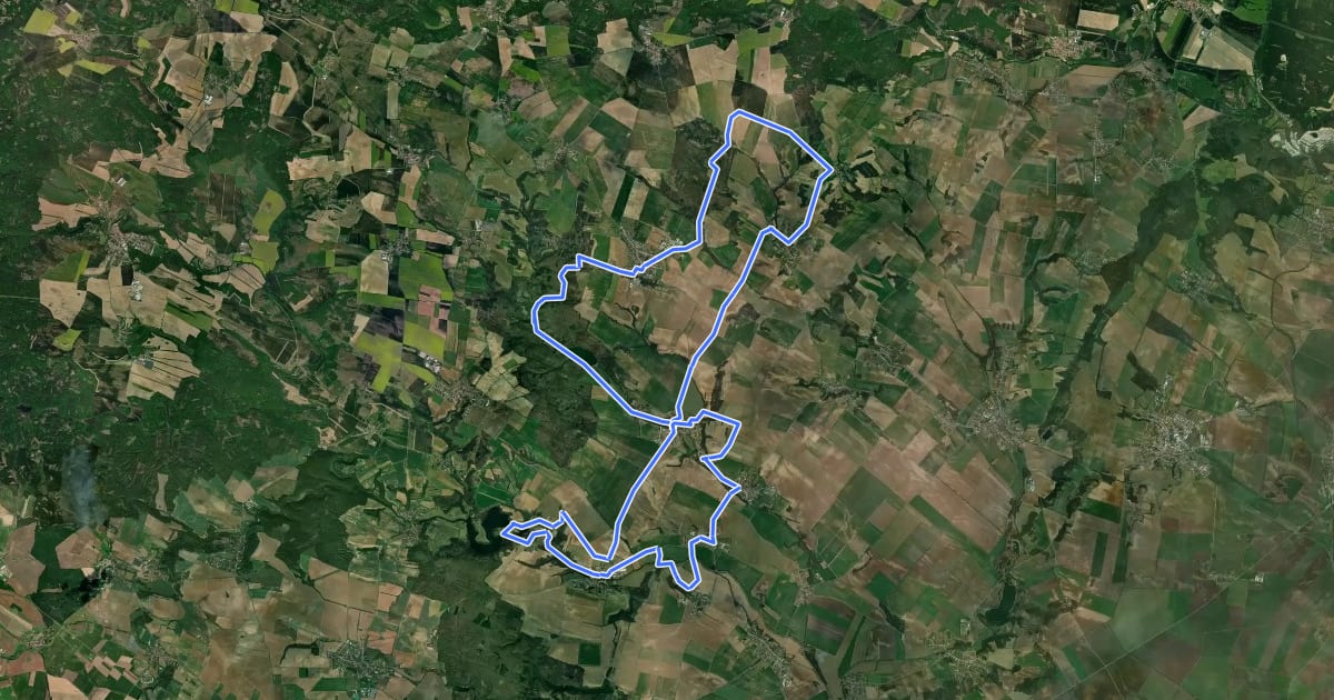Маршрут Cyklookruh mikroregionem Moravia на спутниковом снимке