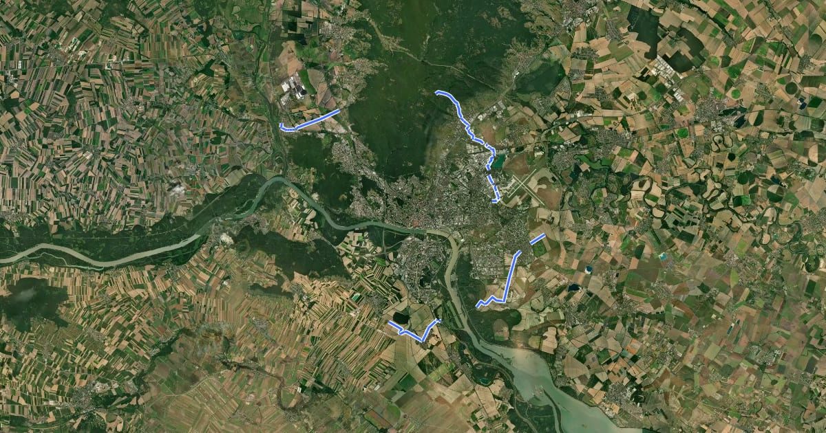 Маршрут Cyklotrasa O8 - 8. okruh (navrhovaná) на спутниковом снимке