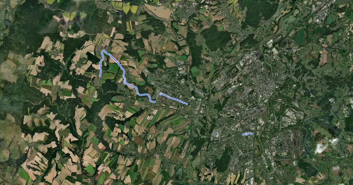 Маршрут Cyklotrasa "W" (Ostrava) на спутниковом снимке