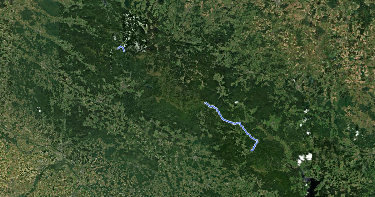 Маршрут CZ Nationalpark-Radweg на спутниковом снимке