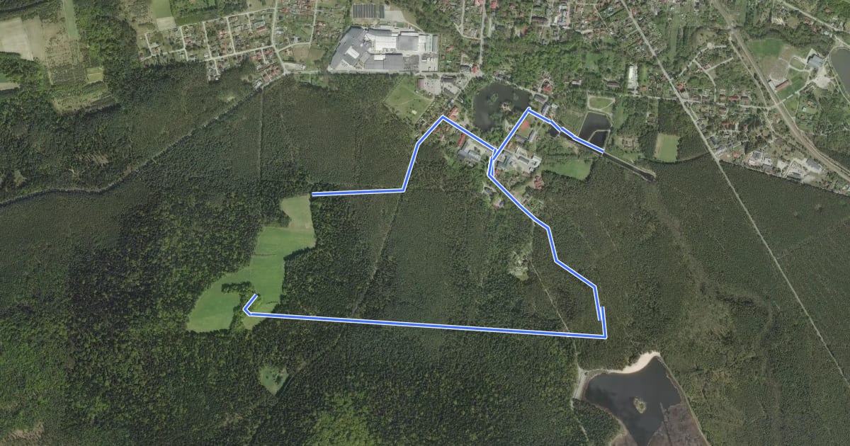 Маршрут Czerwona ścieżka nordic walking на спутниковом снимке