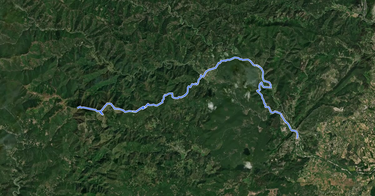 Маршрут D'Anduze au Col de l'Asclier на спутниковом снимке