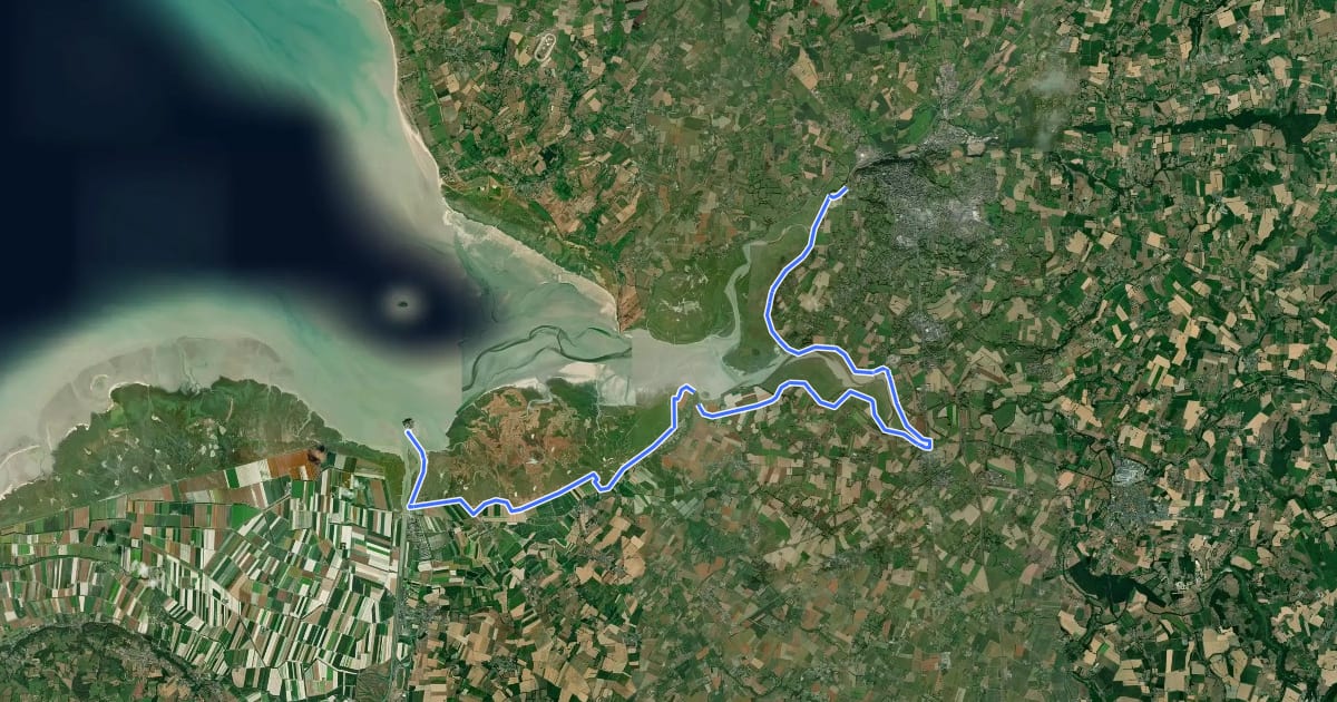 Маршрут d'Avranches au Mont-Saint-Michel на спутниковом снимке