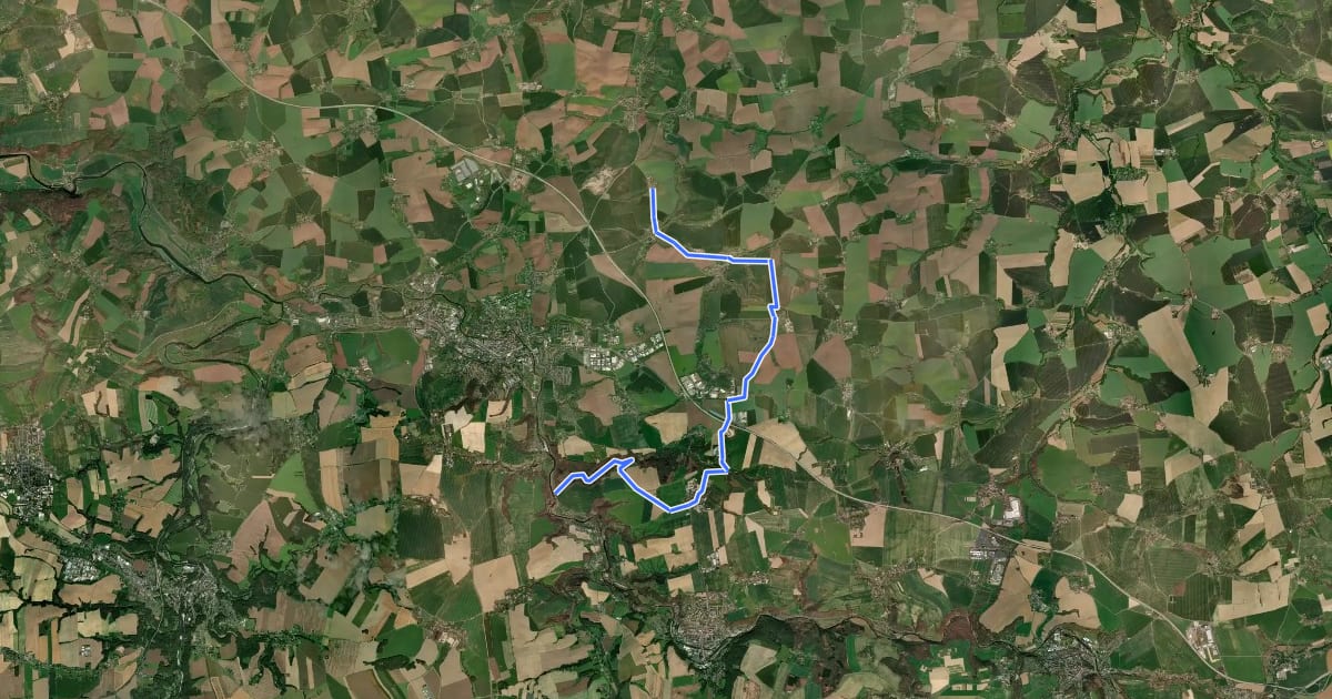 Маршрут Döbeln–Elbe-Nebenradroute на спутниковом снимке