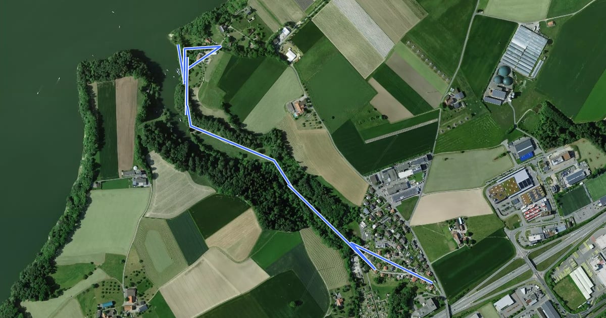 Маршрут Düdingen - Felliwil на спутниковом снимке