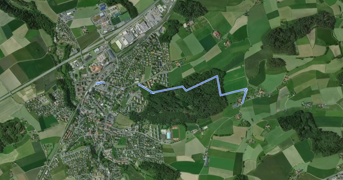 Маршрут Düdingen Station - Heitiwil на спутниковом снимке