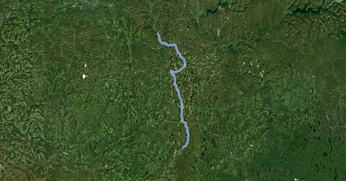Маршрут D&H Rail-Trail на спутниковом снимке